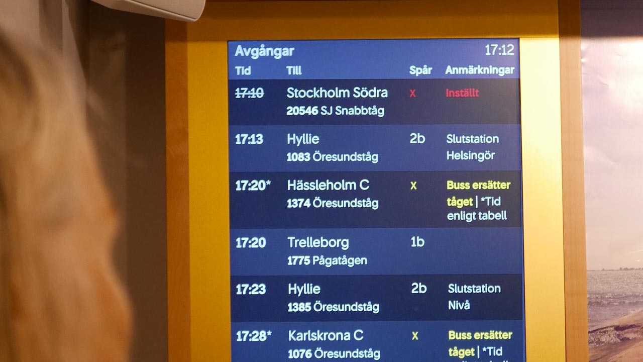 Tous les trains pour Stockholm sont annulés