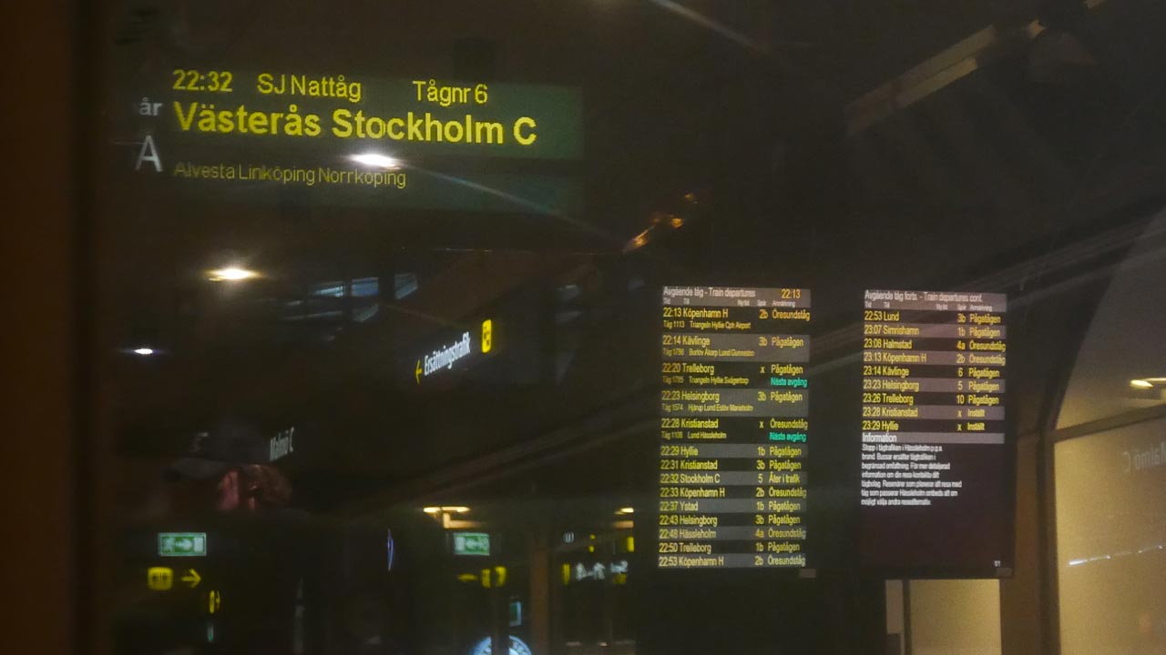 Enfin dans le train pour Stockholm